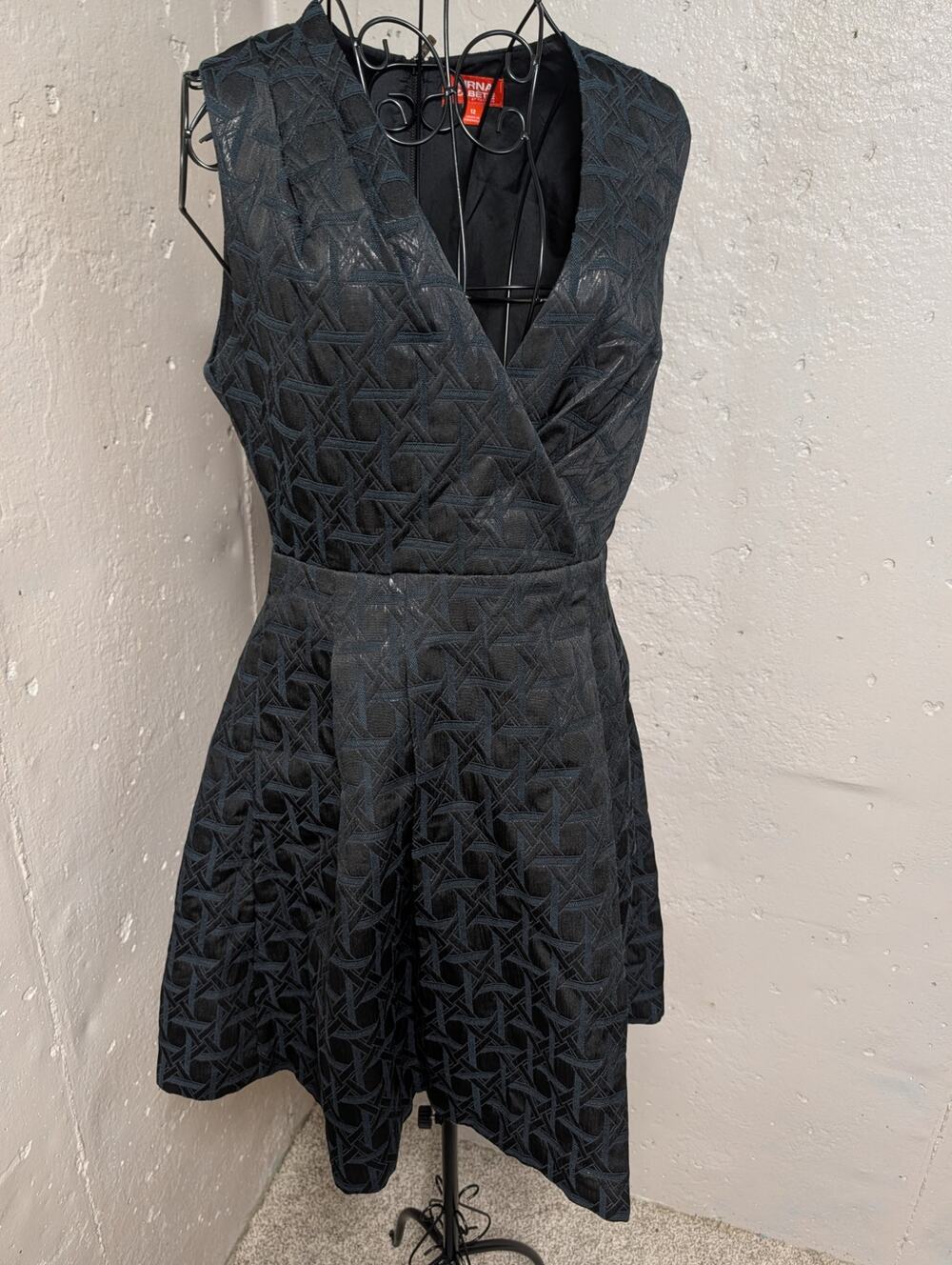 Kirna Zabete for Target Black Geometric Brocade Fit & Flare Dress